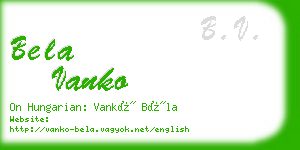 bela vanko business card